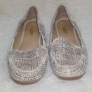 Lucky Brand Grey White Loafers Size 8.5
